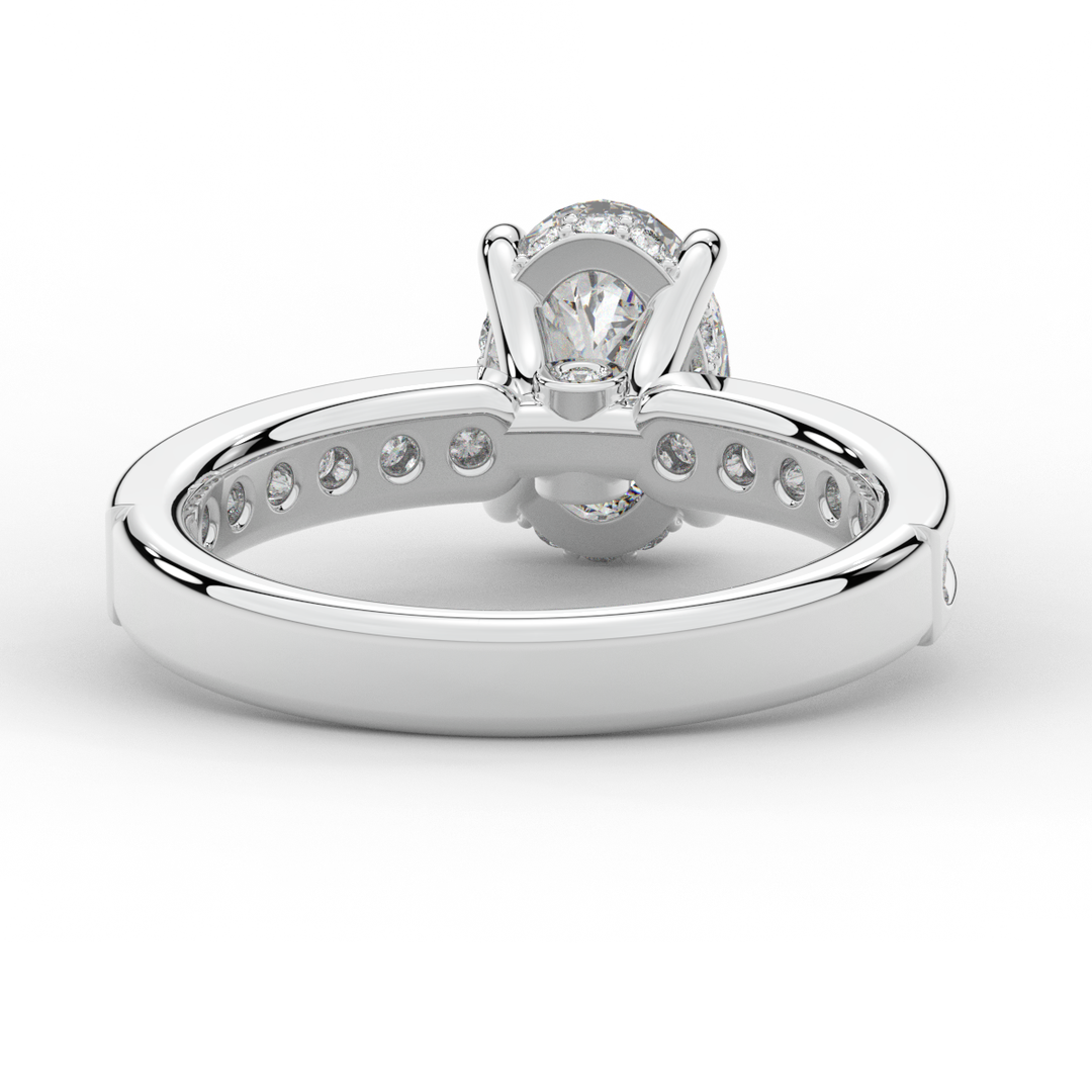 1.95CT.TW OVAL LAB DIAMOND UNDERHALO ENGAGEMENT RING