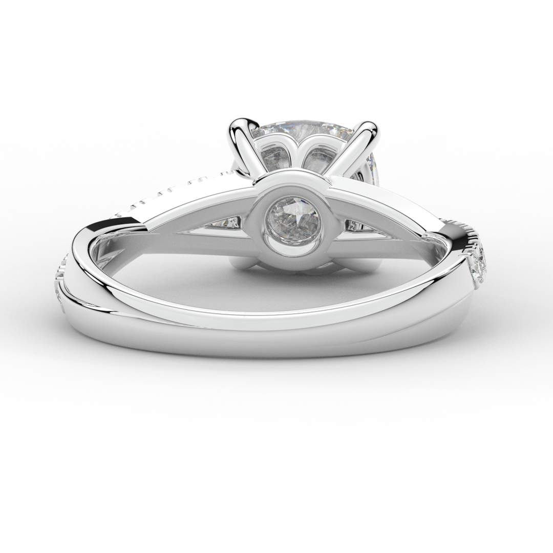 2.20CT.TW CUSHION LAB DIAMOND TWISTBAND ENGAGEMENT RING