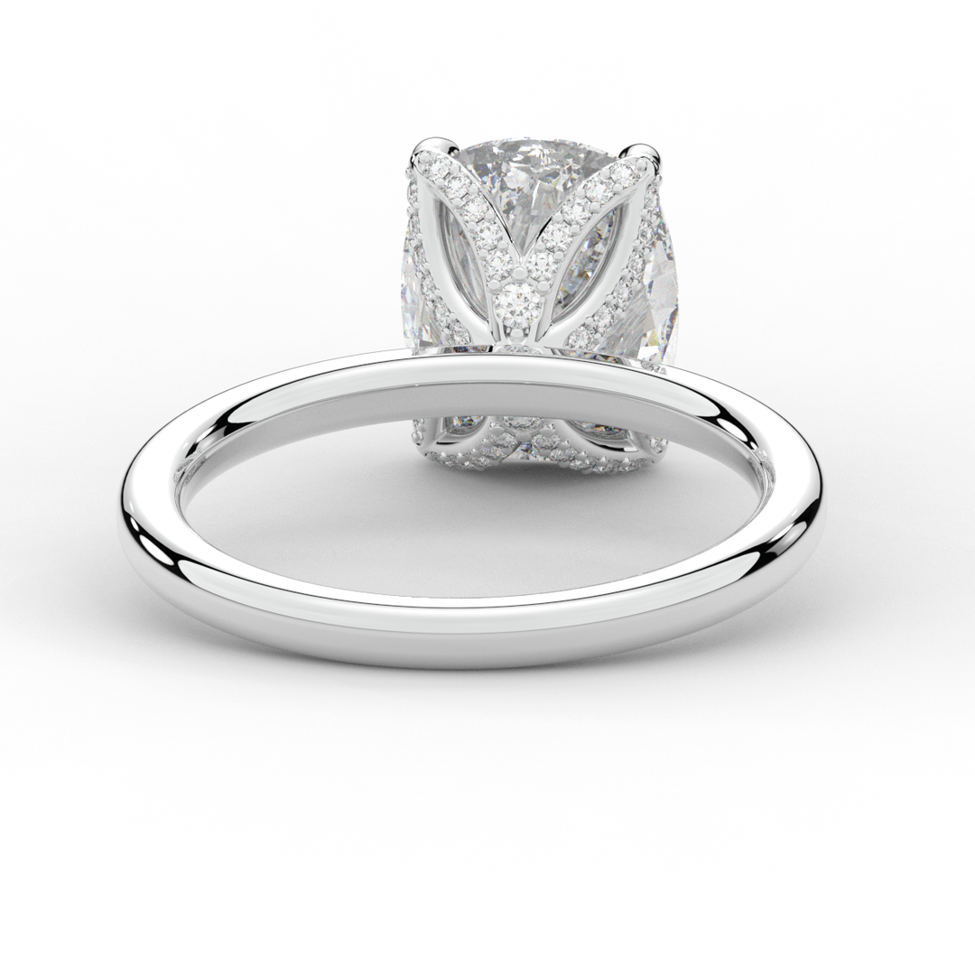 3.10CT.TW CUSHION LAB DIAMOND ENGAGEMENT RING