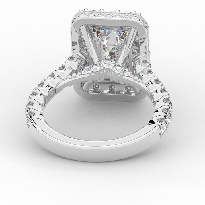 4.50CT.TW EMERALD CUT LAB DIAMOND HALO ENGAGEMENT RING