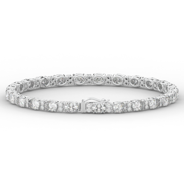 9.25CT.TW OVAL AND ROUND LAB DIAMOND TENNIS BRACELET - Nazarelle