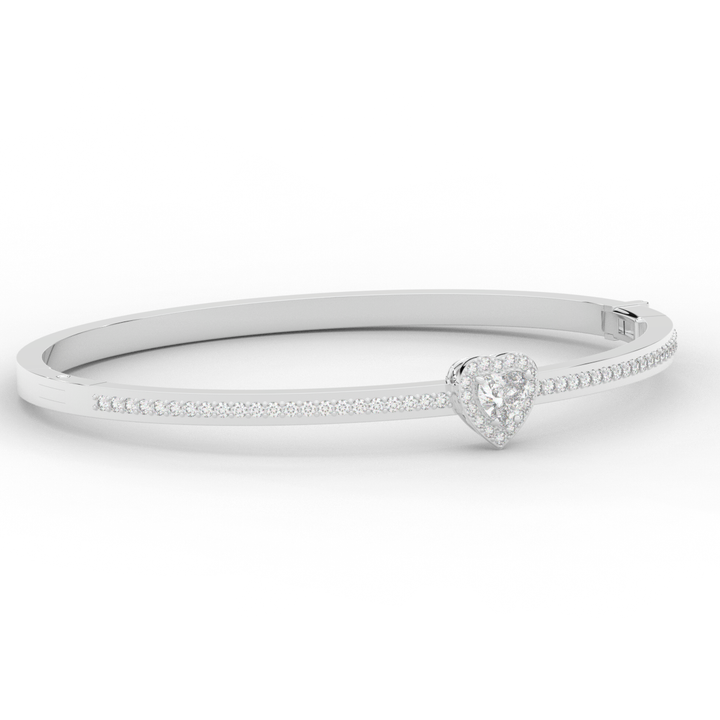 1.65CT.TW HEART AND ROUND LAB DIAMOND  BANGLE