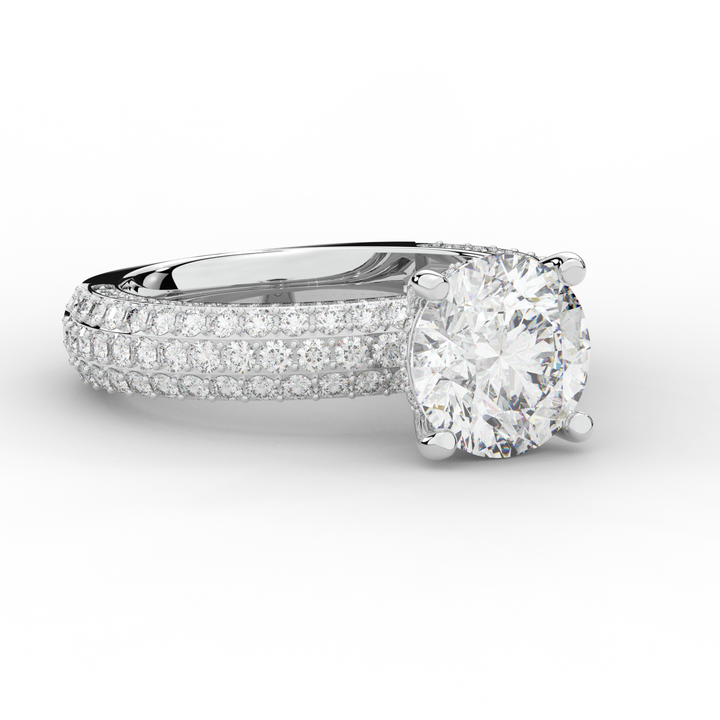 4.80CT.TW ROUND LAB DIAMOND UNDERHALO ENGAGEMENT RING