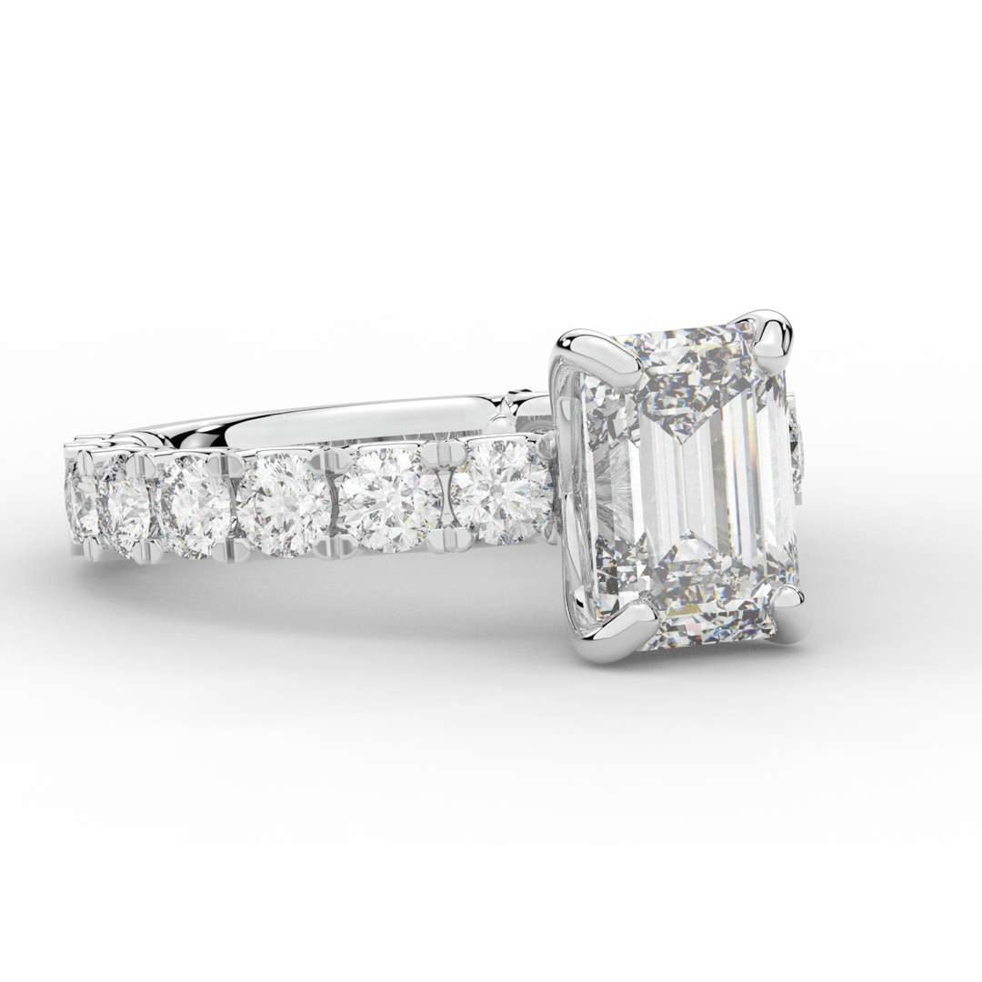 4.35CT.TW EMERALD CUT LAB DIAMOND ENGAGEMENT RING