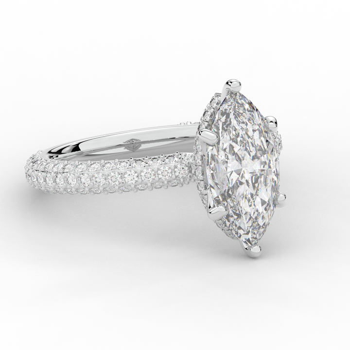 2.60CT.TW MARQUISE LAB DIAMOND ENGAGEMENT RING