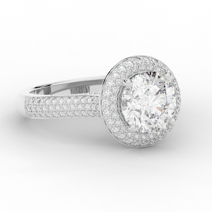 2.45CT.TW ROUND LAB DIAMOND HALO ENGAGEMENT RING