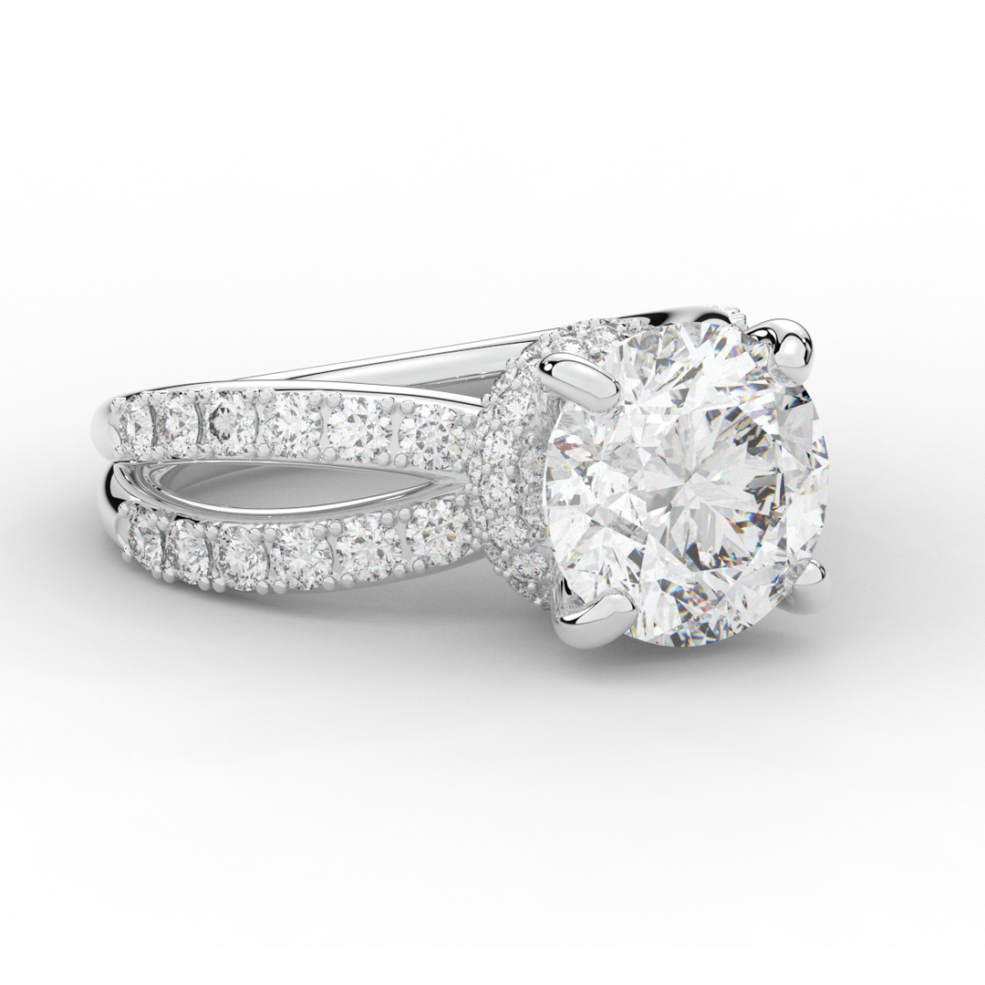 6.25CT.TW ROUND LAB DIAMOND ENGAGEMENT RING