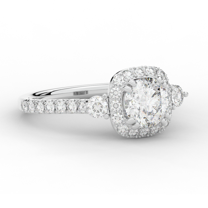 1.75CT.TW ROUND LAB DIAMOND HALO ENGAGEMENT RING