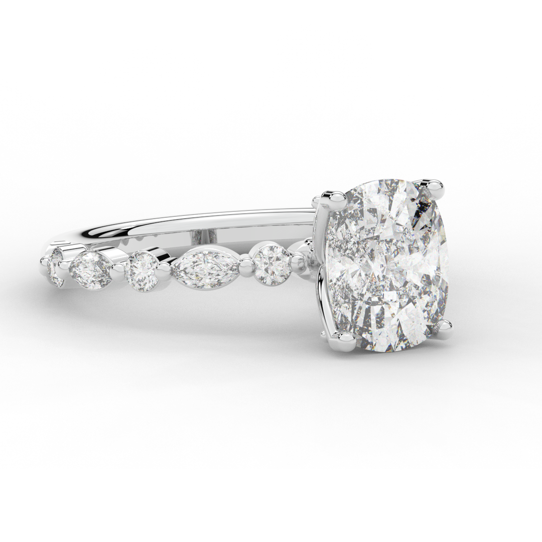 2.60CT.TW CUSHION LAB DIAMOND SOLITAIRE ENGAGEMENT RING