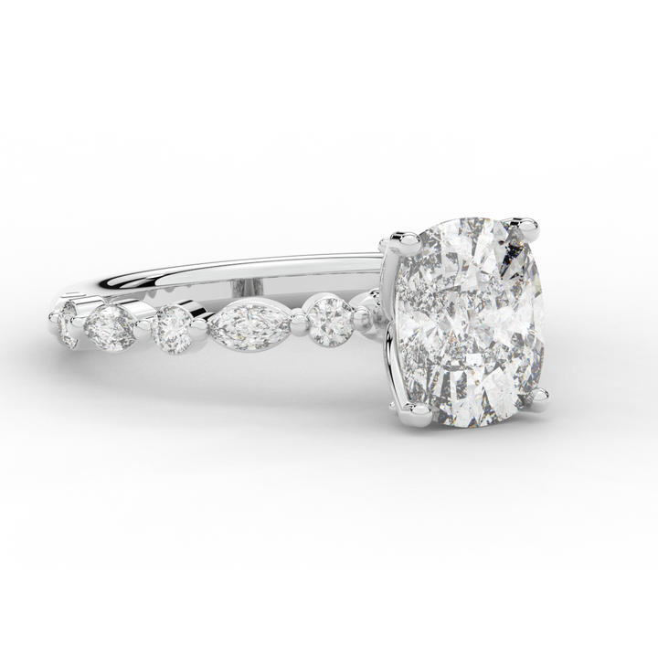 2.60CT.TW CUSHION LAB DIAMOND SOLITAIRE ENGAGEMENT RING