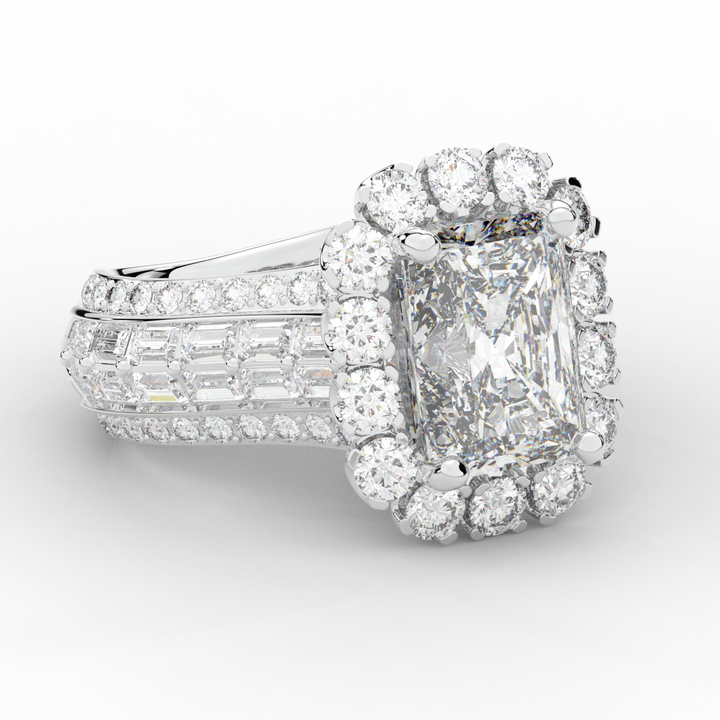 8.00CT.TW RADIANT LAB DIAMOND HALO ENGAGEMENT RING