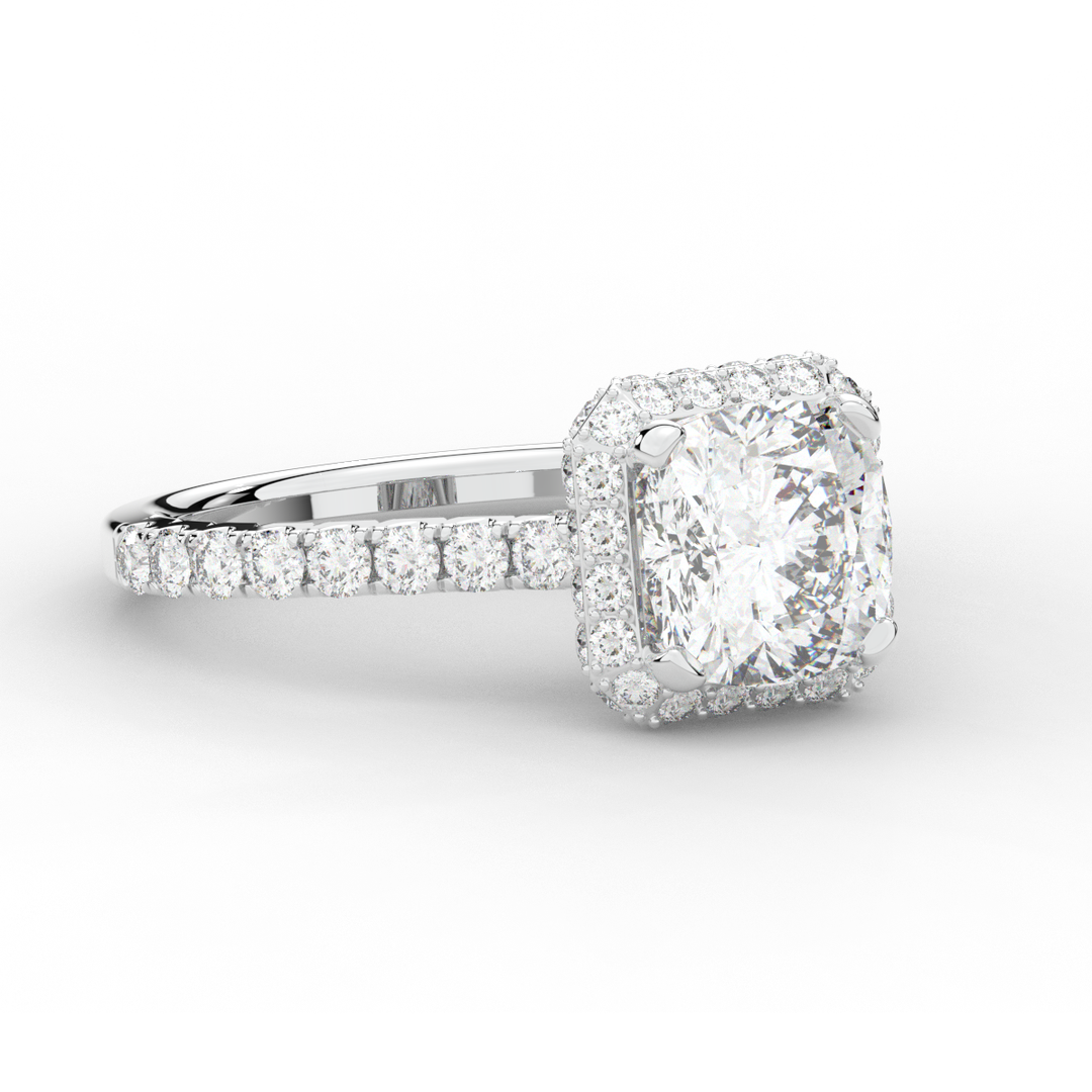 2.75CT.TW CUSHION LAB DIAMOND HALO ENGAGEMENT RING