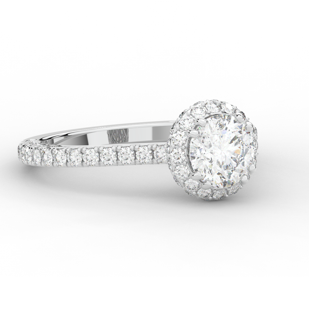 1.90CT.TW ROUND LAB DIAMOND HALO ENGAGEMENT RING