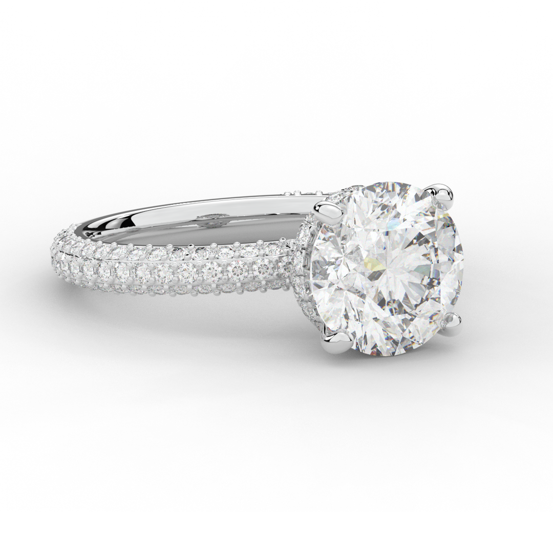 3.60CT.TW ROUND LAB DIAMOND SOLITAIRE ENGAGEMENT RING