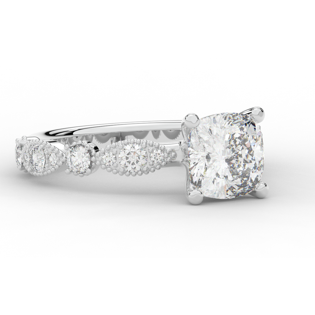 2.50CT.TW CUSHION LAB DIAMOND SOLITAIRE ENGAGEMENT RING