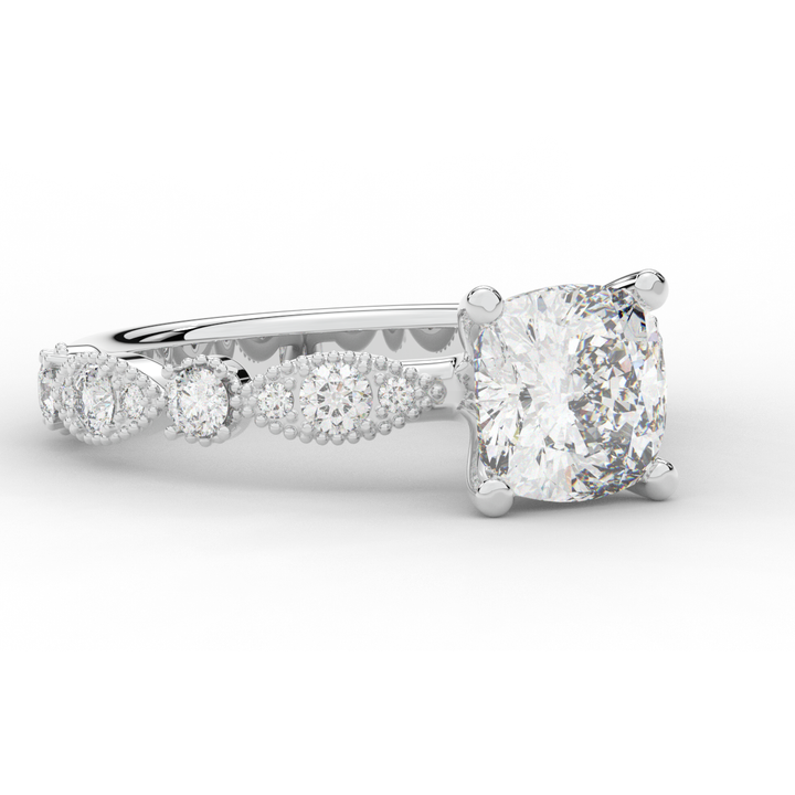 2.50CT.TW CUSHION LAB DIAMOND SOLITAIRE ENGAGEMENT RING