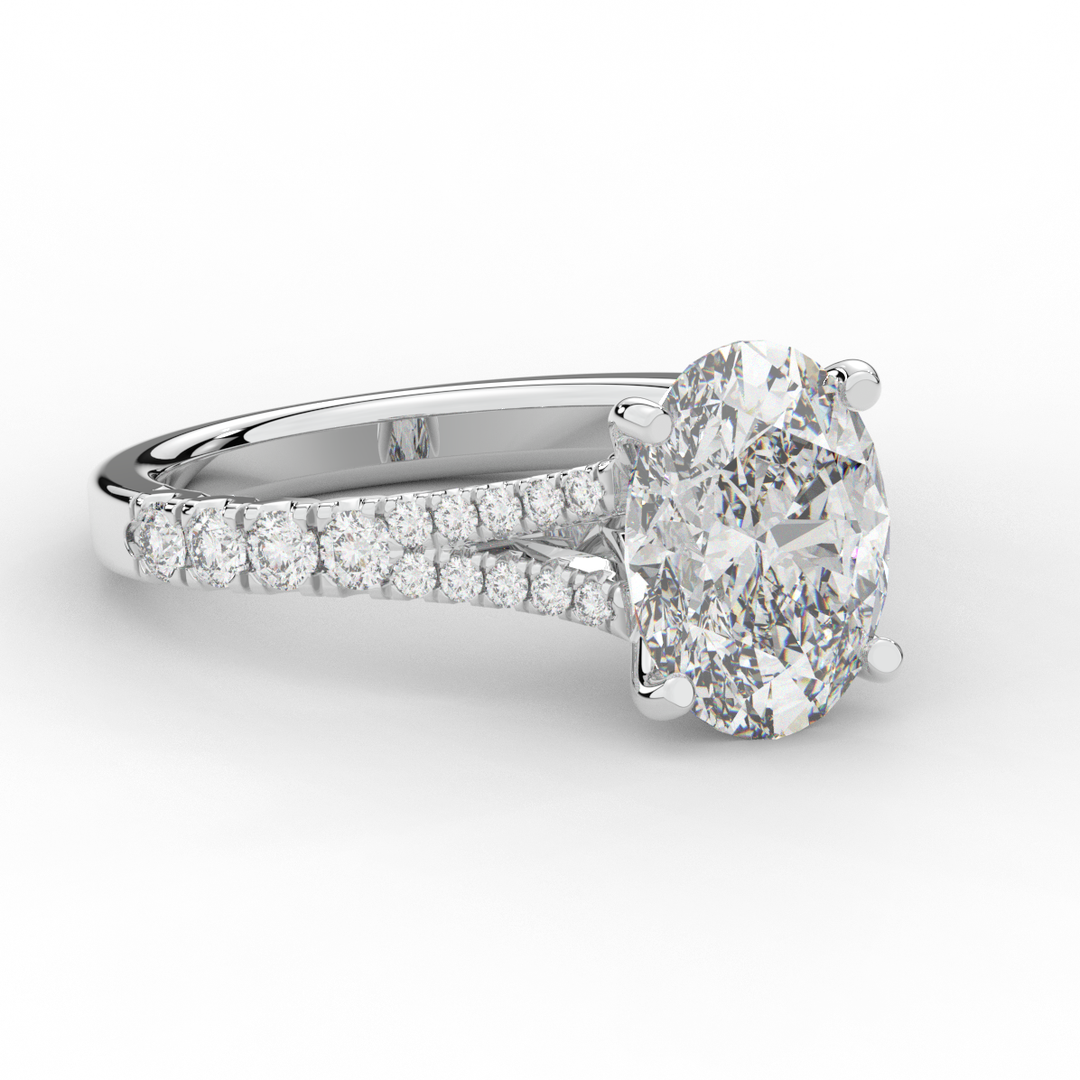 3.45CT.TW OVAL LAB DIAMOND ENGAGEMENT RING