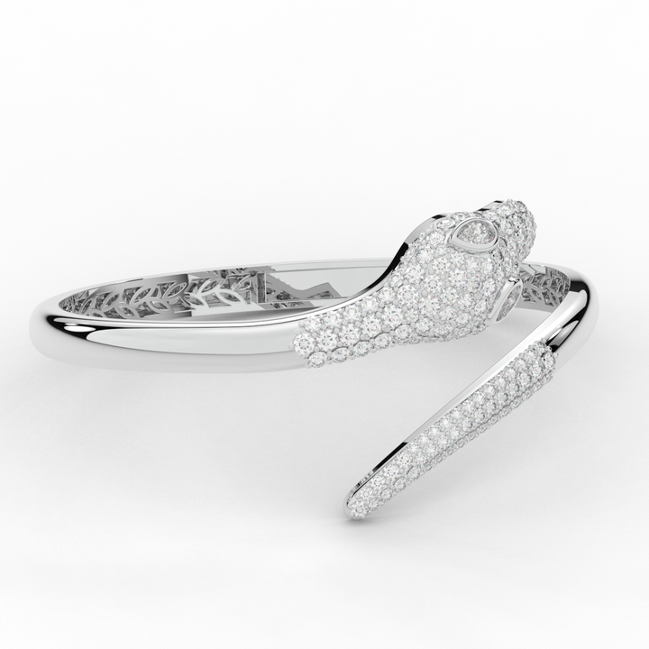 3.75CT.TW ROUND AND PEAR LAB DIAMOND SNAKE BANGLE