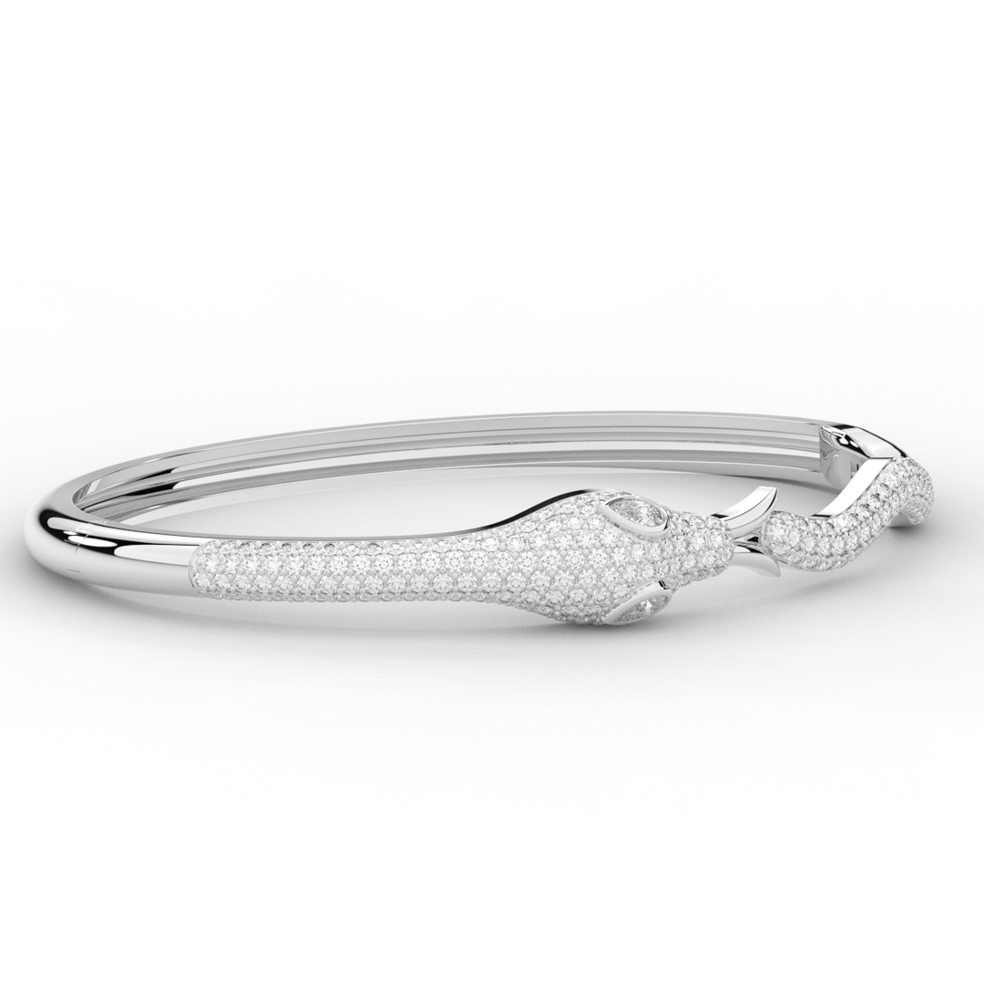 2.00CT.TW ROUND AND PEAR LAB DIAMOND SNAKE BANGLE