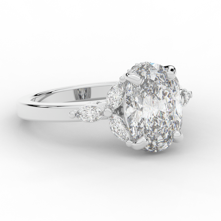 2.85CT.TW OVAL LAB DIAMOND ENGAGEMENT RING