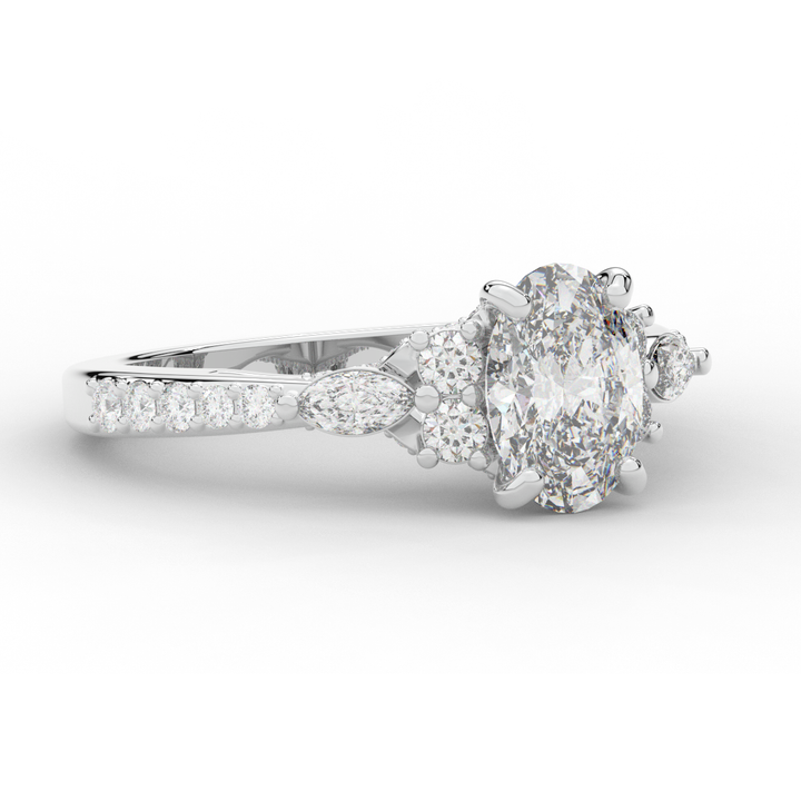 1.35CT.TW OVAL LAB DIAMOND ENGAGEMENT RING