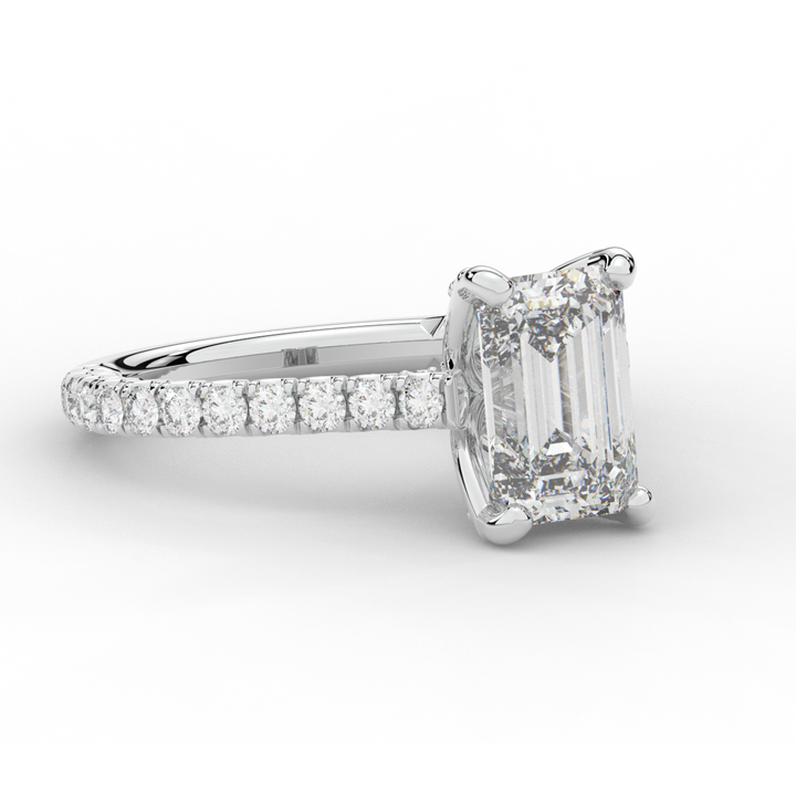 2.70CT.TW EMERALD CUT LAB DIAMOND SOLITAIRE ENGAGEMENT RING