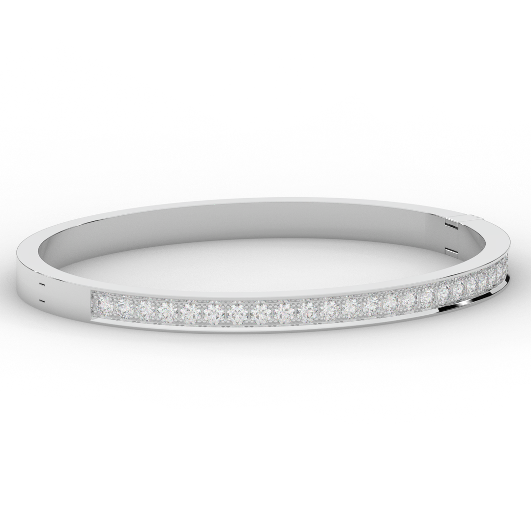 1.25CT.TW ROUND LAB DIAMOND BANGLE