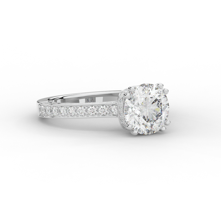 2.60CT.TW ROUND LAB DIAMOND SOLITAIRE ENGAGEMENT RING