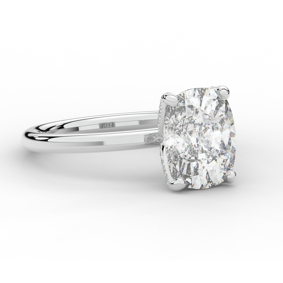 3.10CT.TW CUSHION LAB DIAMOND ENGAGEMENT RING