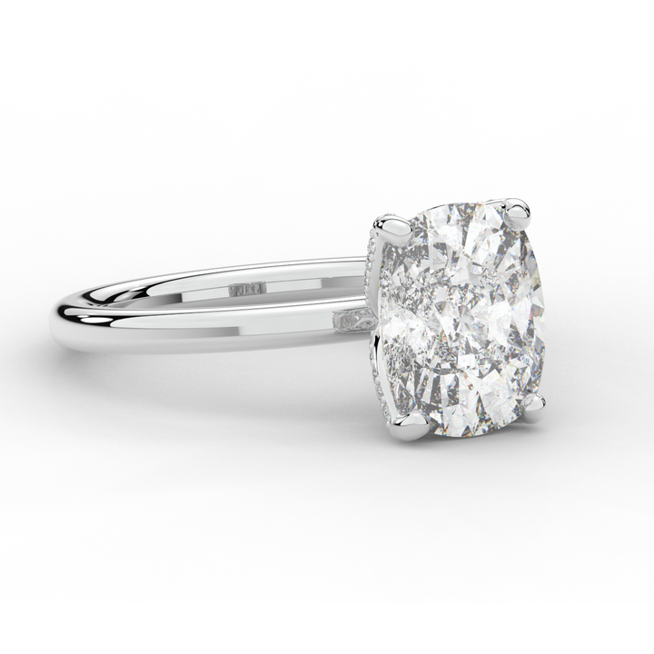 3.10CT.TW CUSHION LAB DIAMOND ENGAGEMENT RING