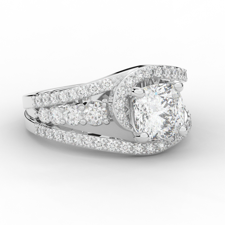 3.30CT.TW CUSHION LAB DIAMOND ENGAGEMENT RING