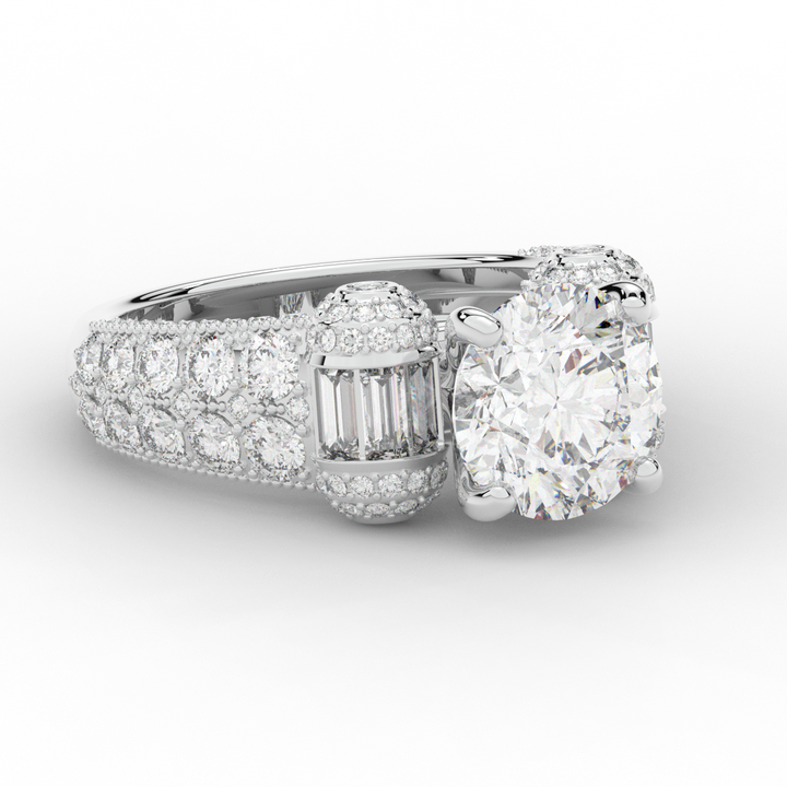 4.75CT.TW ROUND LAB DIAMOND ENGAGEMENT RING