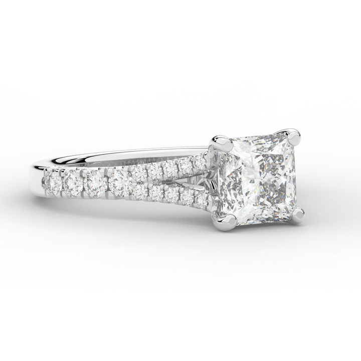 2.45CT.TW PRINCESS LAB DIAMOND ENGAGEMENT RING