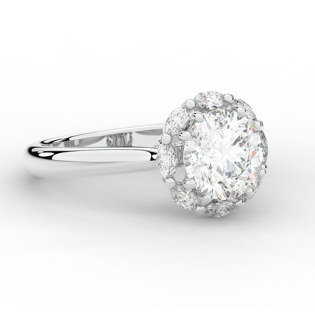 2.40CT.TW ROUND LAB DIAMOND HALO ENGAGEMENT RING