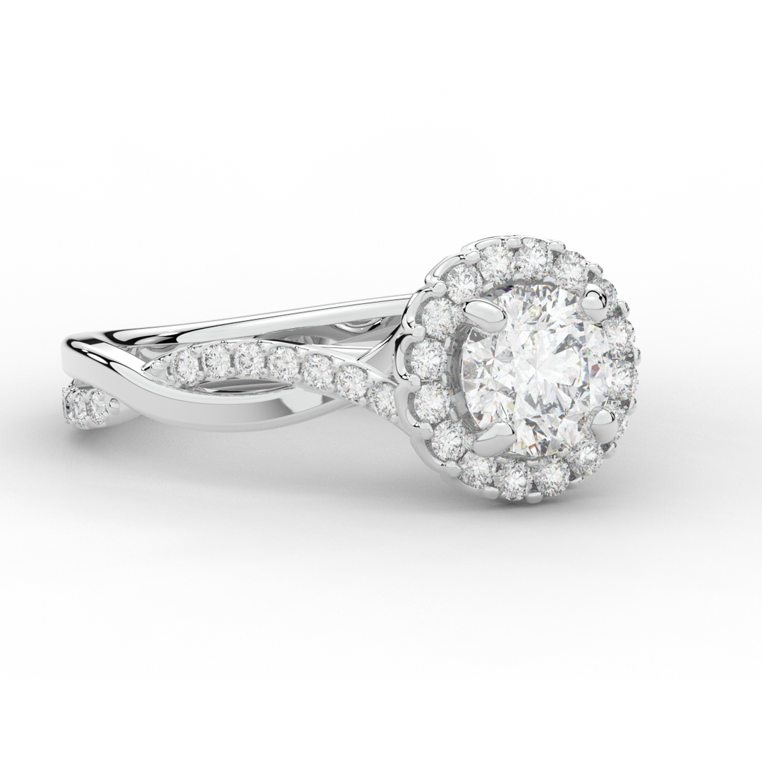 1.30CT.TW ROUND LAB DIAMOND ENGAGEMENT RING