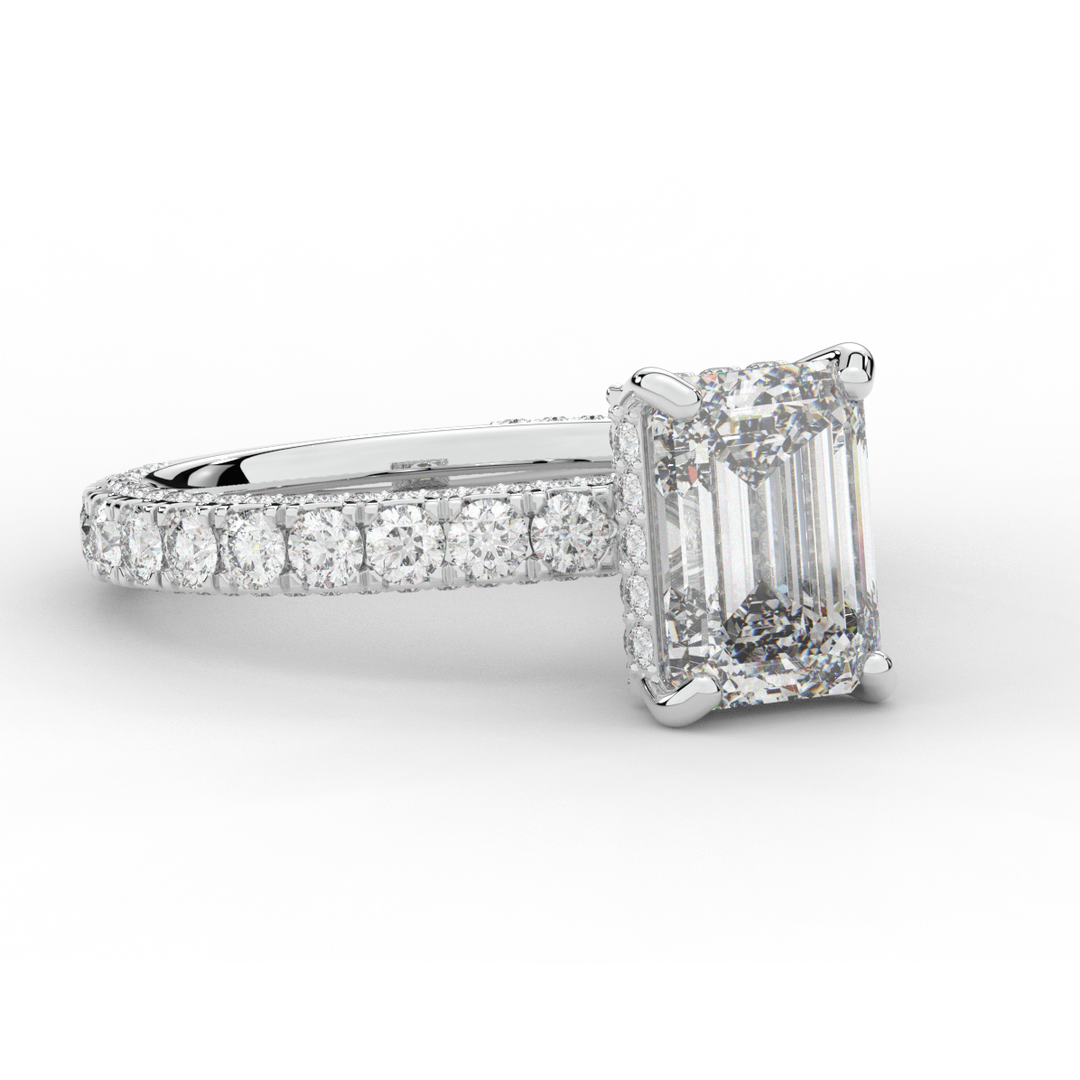 3.00CT.TW EMERALD CUT LAB DIAMOND ENGAGEMENT RING