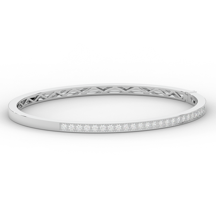 0.90CT.TW ROUND LAB DIAMOND BANGLE