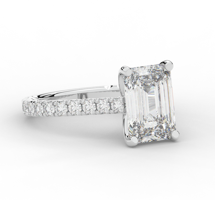 4.25CT.TW EMERALD CUT LAB DIAMOND SOLITAIRE ENGAGEMENT RING