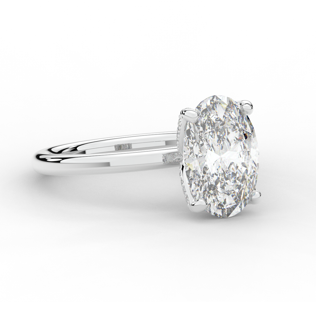 3.10CT.TW OVAL LAB DIAMOND ENGAGEMENT RING