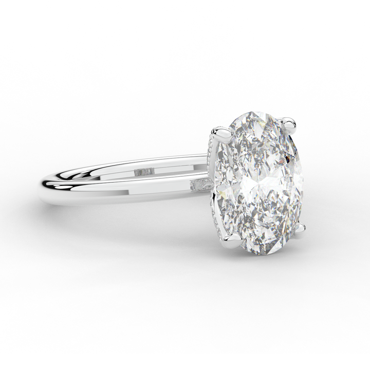 3.10CT.TW OVAL LAB DIAMOND ENGAGEMENT RING