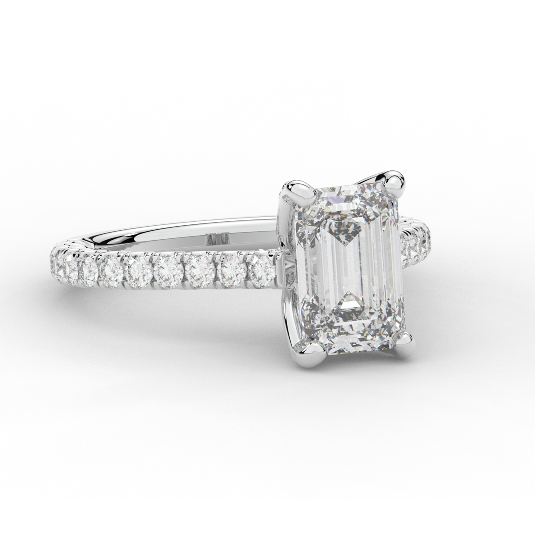 2.70CT.TW EMERALD CUT LAB DIAMOND SOLITAIRE ENGAGEMENT RING