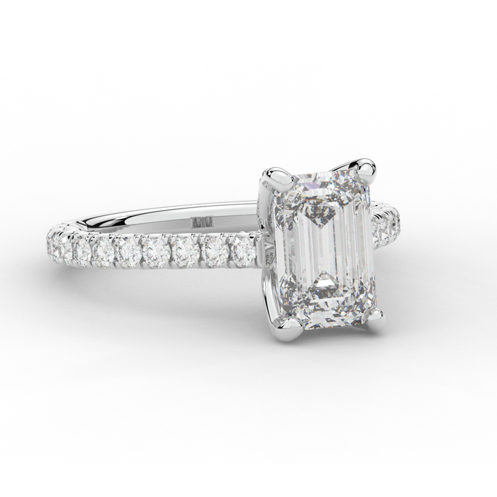 2.70CT.TW EMERALD CUT LAB DIAMOND SOLITAIRE ENGAGEMENT RING