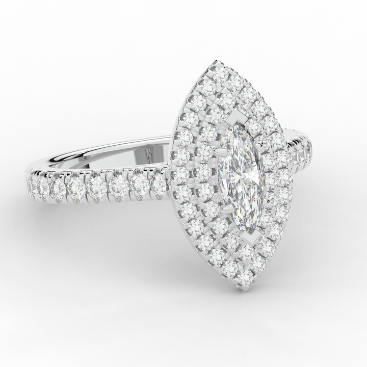 1.00CT.TW MARQUISE LAB DIAMOND HALO ENGAGEMENT RING