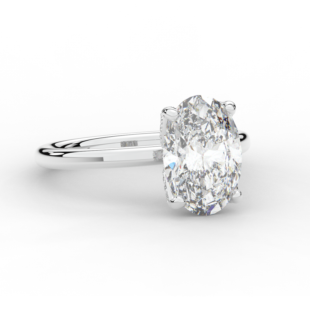 3.10CT.TW OVAL LAB DIAMOND ENGAGEMENT RING