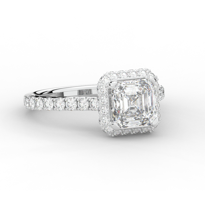 2.75CT.TW ASSCHER LAB DIAMOND HALO ENGAGEMENT RING