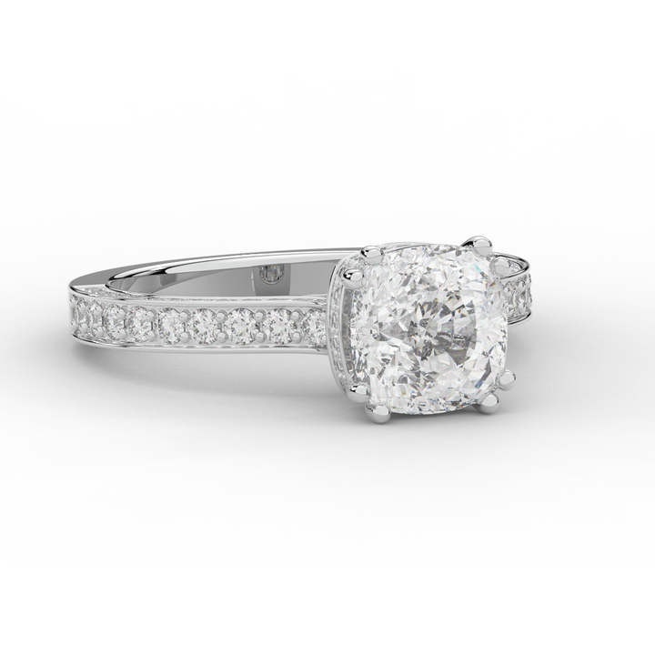 2.60CT.TW CUSHION LAB DIAMOND SOLITAIRE ENGAGEMENT RING