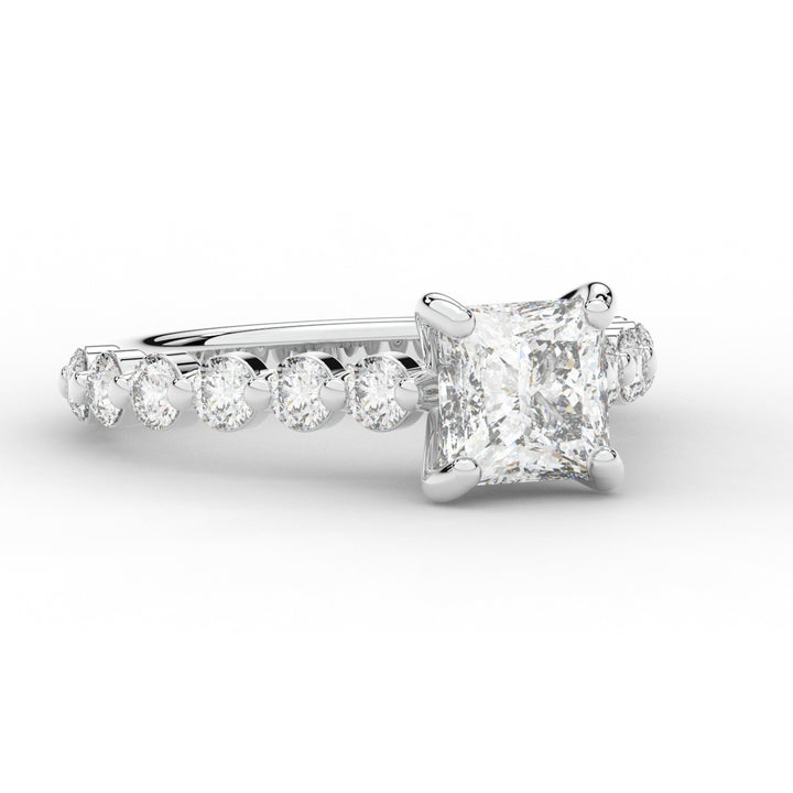 3.90CT.TW PRINCESS LAB DIAMOND ENGAGEMENT RING