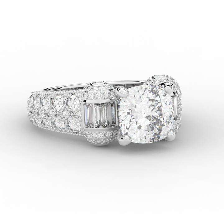 4.75CT.TW CUSHION LAB DIAMOND ENGAGEMENT RING