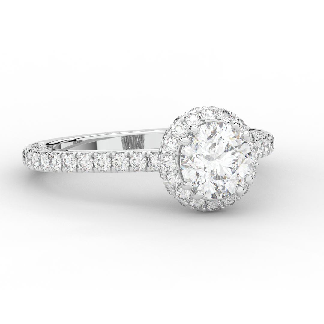 1.90CT.TW ROUND LAB DIAMOND HALO ENGAGEMENT RING