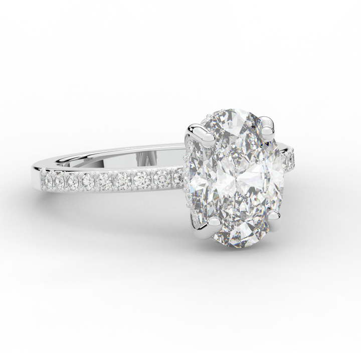 2.70CT.TW OVAL LAB DIAMOND SOLITAIRE ENGAGEMENT RING